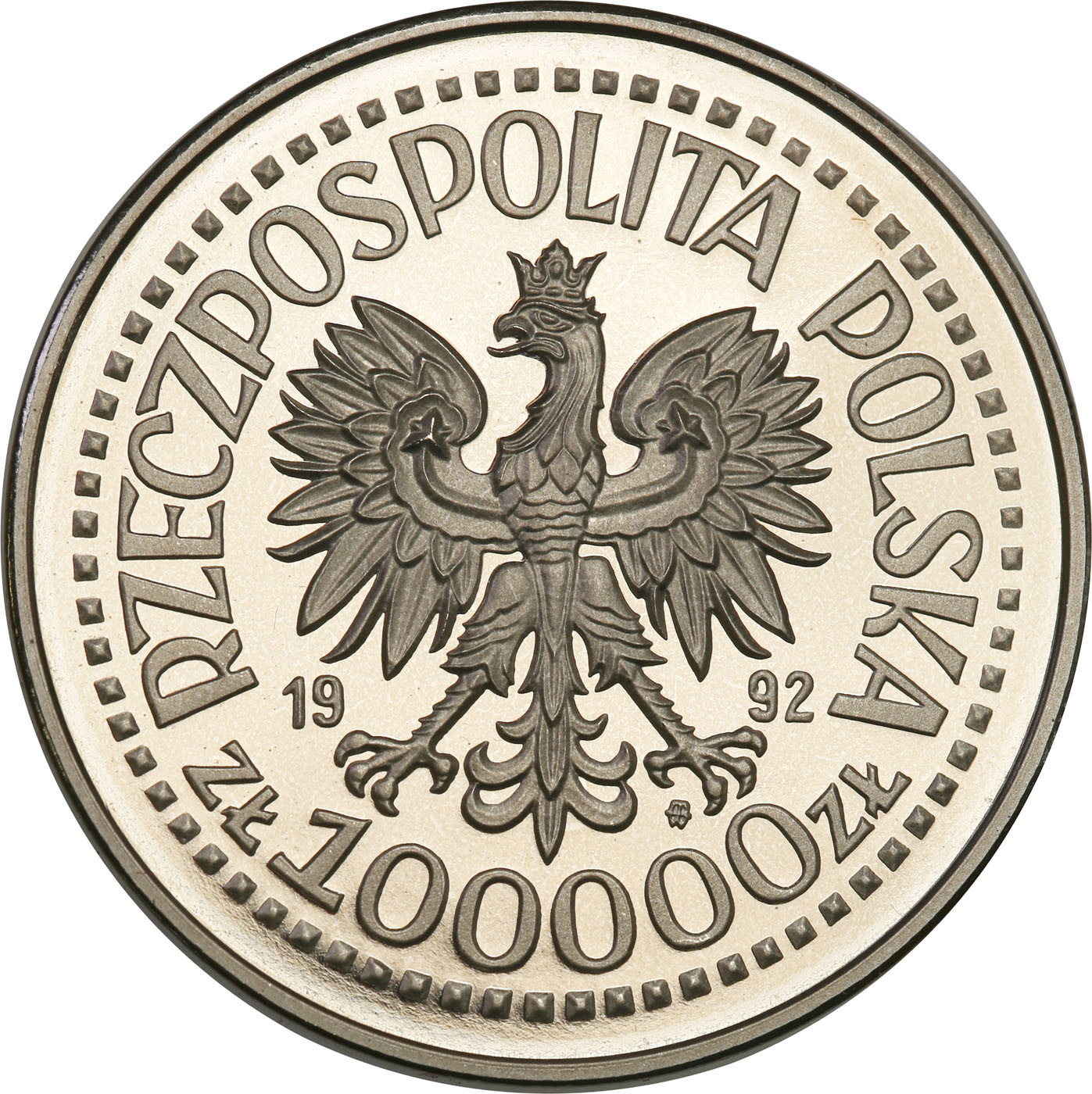 PRL. PRÓBA Nikiel 100 000 złotych 1992 – Korfanty